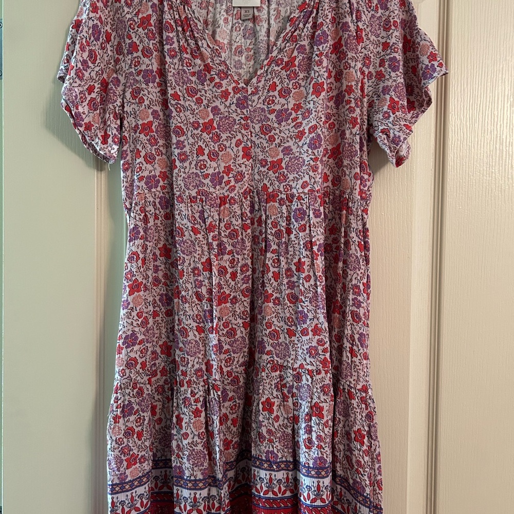 Knox Rose Red and Pink Flutter Sleeve Mini Dress